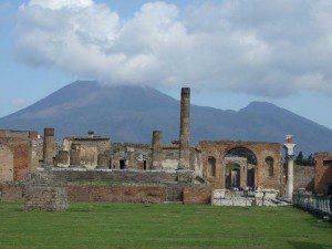 Pompeji Forum mit Blick auf Vesuv