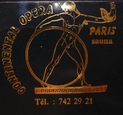 Continental Opéra - Türschild der längst nicht mehr existierenden legendären Pariser schwulen Sauna
