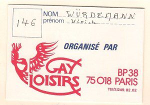 Gay Loisirs 1983, Eintrittskarte