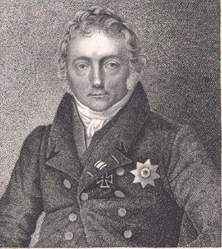 Namensgeber der Motzstrasse - Friedrich von Motz, zeitgenössisches Portrait des 1830 verstorbenen preußischen Staatsmanns; Urheber: von Kruger