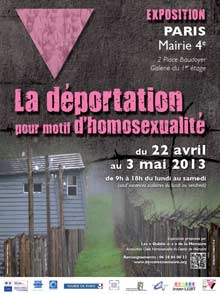 Plakat zur Ausstellung über die Deportation Homosexueller (Paris, Mairie 4e)