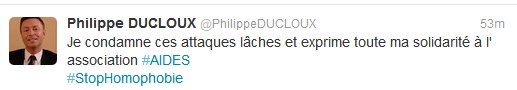 Philippe Ducloux, stellvertretender Bürgermeister von Paris, twittert seine Solidarität mit Aides