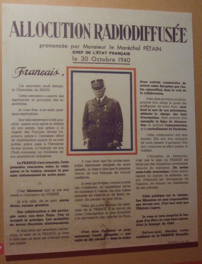 Öffentliche Bekanntmachung Petains über sein Treffen mit Hitler
