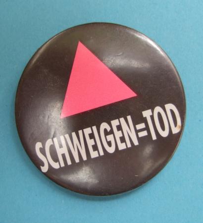Schweigen = Tod, ACT UP Button, ca. 1990
