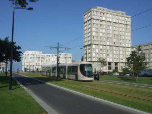 Le Havre Strassenbahn nahe Porte Océane