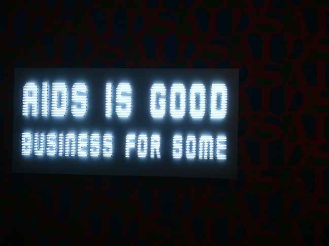 Aids is good business for some. Installation in der Ausstellung Love Aids Riot Sex 2 (2014), Elmgreen & Dragset 2011