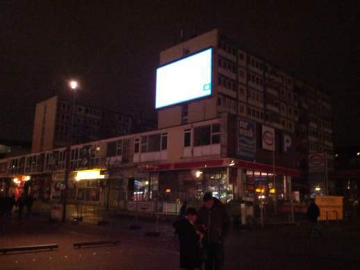 Esso-Häuser in Hamburg St. Pauli Anfang Januar 2014, der baldige Abriss steht bevor