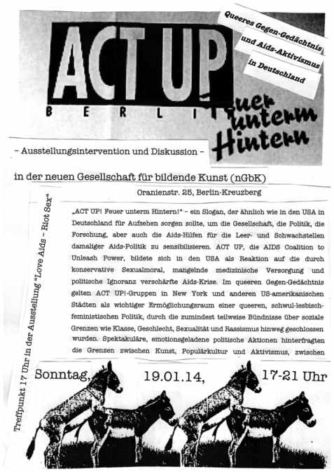 Podiusmdiskussion ACT UP Berlin nGbK 19. Januar 2014