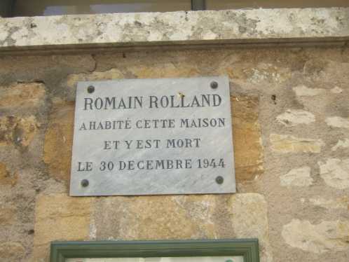 Gedenktafel für Romain Rolland an seinem früheren Wohnhaus in Vézelay
