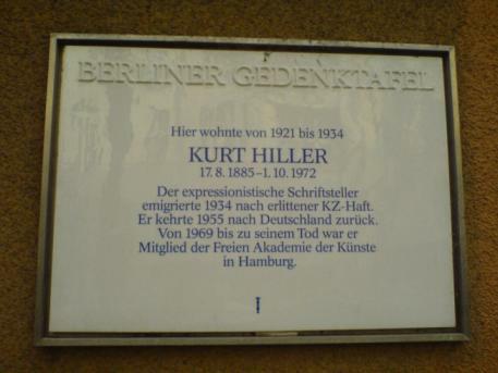 Kurt-Hiller-Gedenktafel an Hillers Geburtshaus