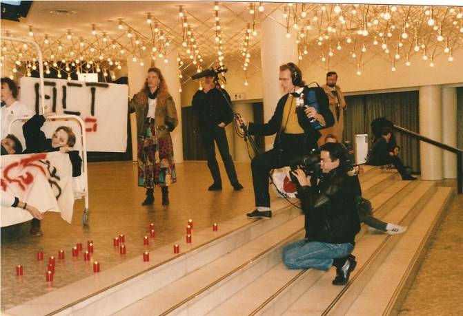 ACT UP beim 3. Deutschen Aids-Kongress 1990 in Hamburg © Foto U.K. Bäcker