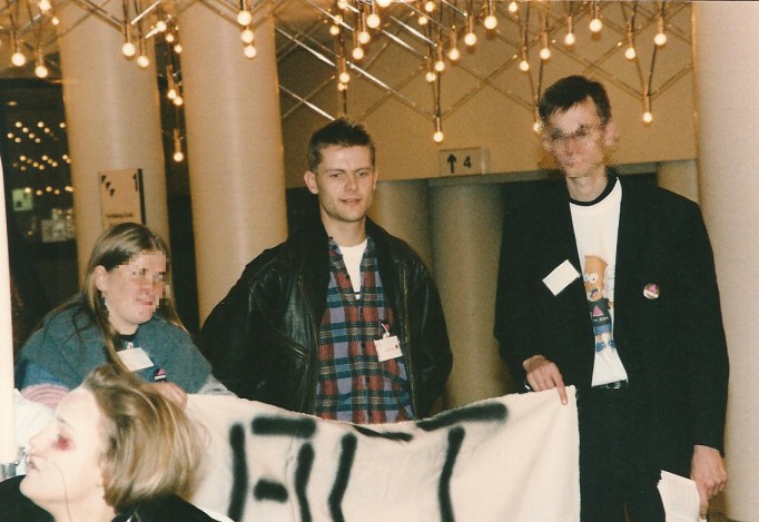 ACT UP beim 3. Deutschen Aids-Kongress 1990 in Hamburg © Foto U.K. Bäcker