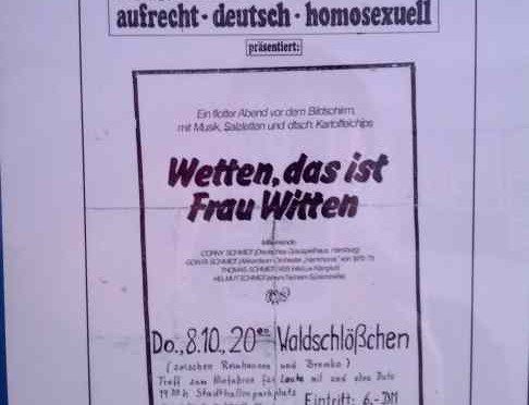 Familie Schmidt / Wetten das ist Frau Witten, Plakat für Auftritt im Waldschlößchen 1981