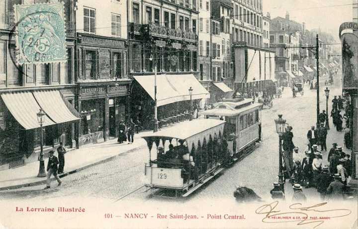 Nancy, die Strassenbahn im Jahr 1901 (Postkarte)