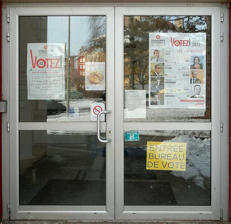 Konzept Vorwahl gescheitert ? - ein Wahllokal der Vorwahl der PS in Frankreich / Belfort (Photo: Thomas Bresson, Lizenz cc-by-4.0)