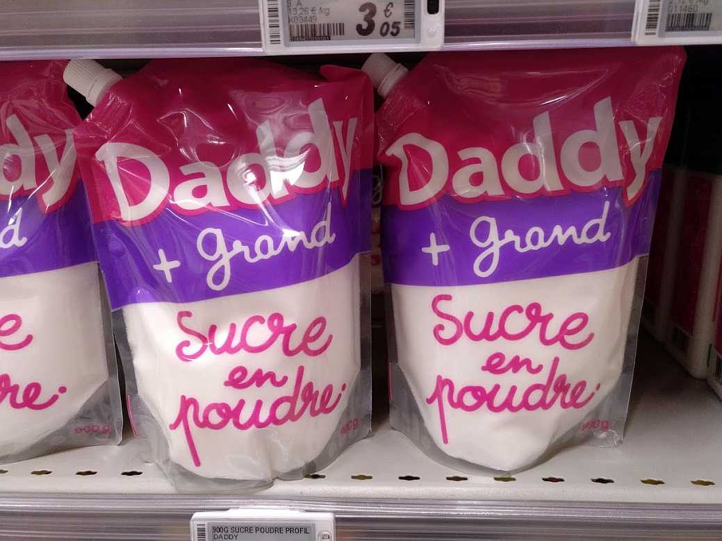 sugar daddy - ganz goß, und mit Ausgieß-Öffnung ...