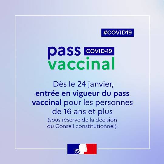 pass vaccinal in Frankreich obligatorisch ab 24. Januar 2022